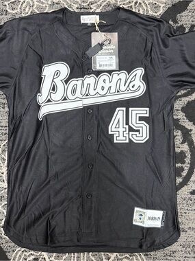 Michael Jordan #45 Barons Black Baseball Jersey - Size XL
